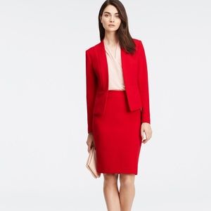 Ann Taylor Crepe Red Suit Jacket